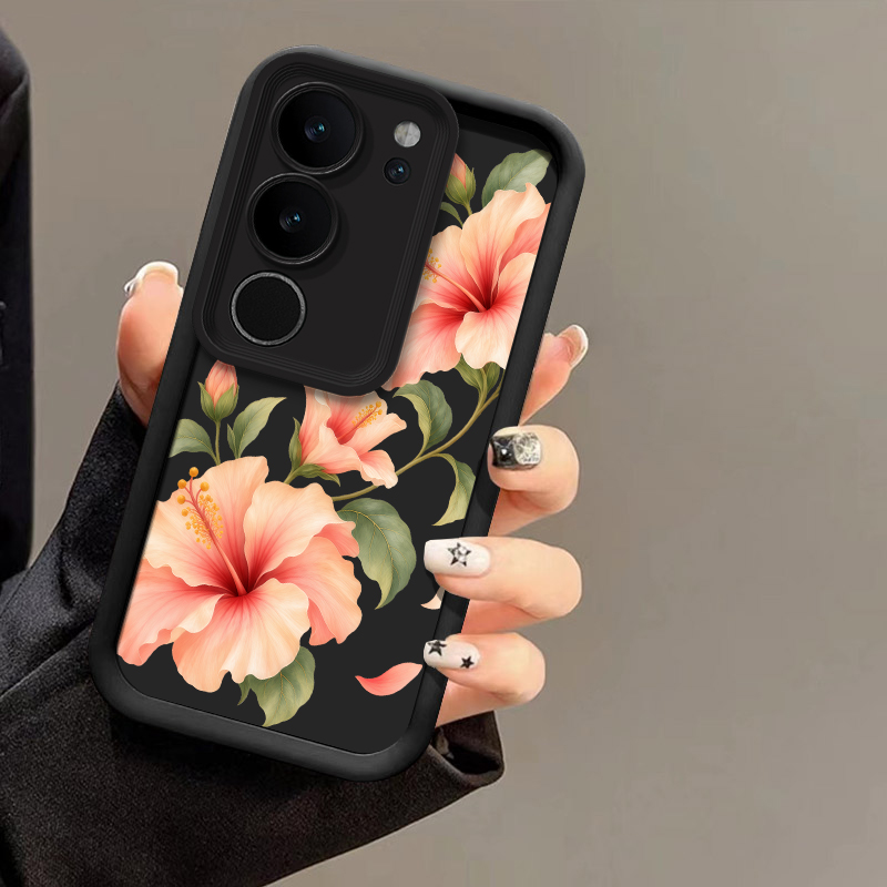 Vivo X200 - Leuke roze telefoonhoes met leliepatroon voor