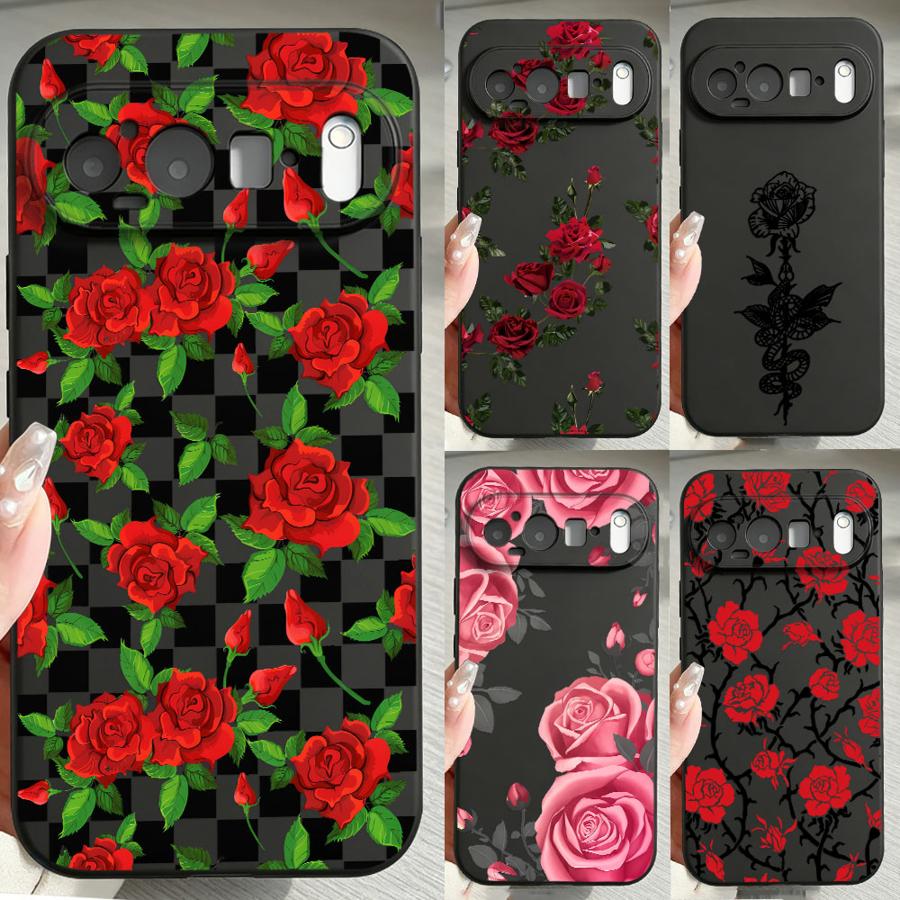 Google Pixel 9 - Rozenprint Gotische Hoes voor Google Pixel