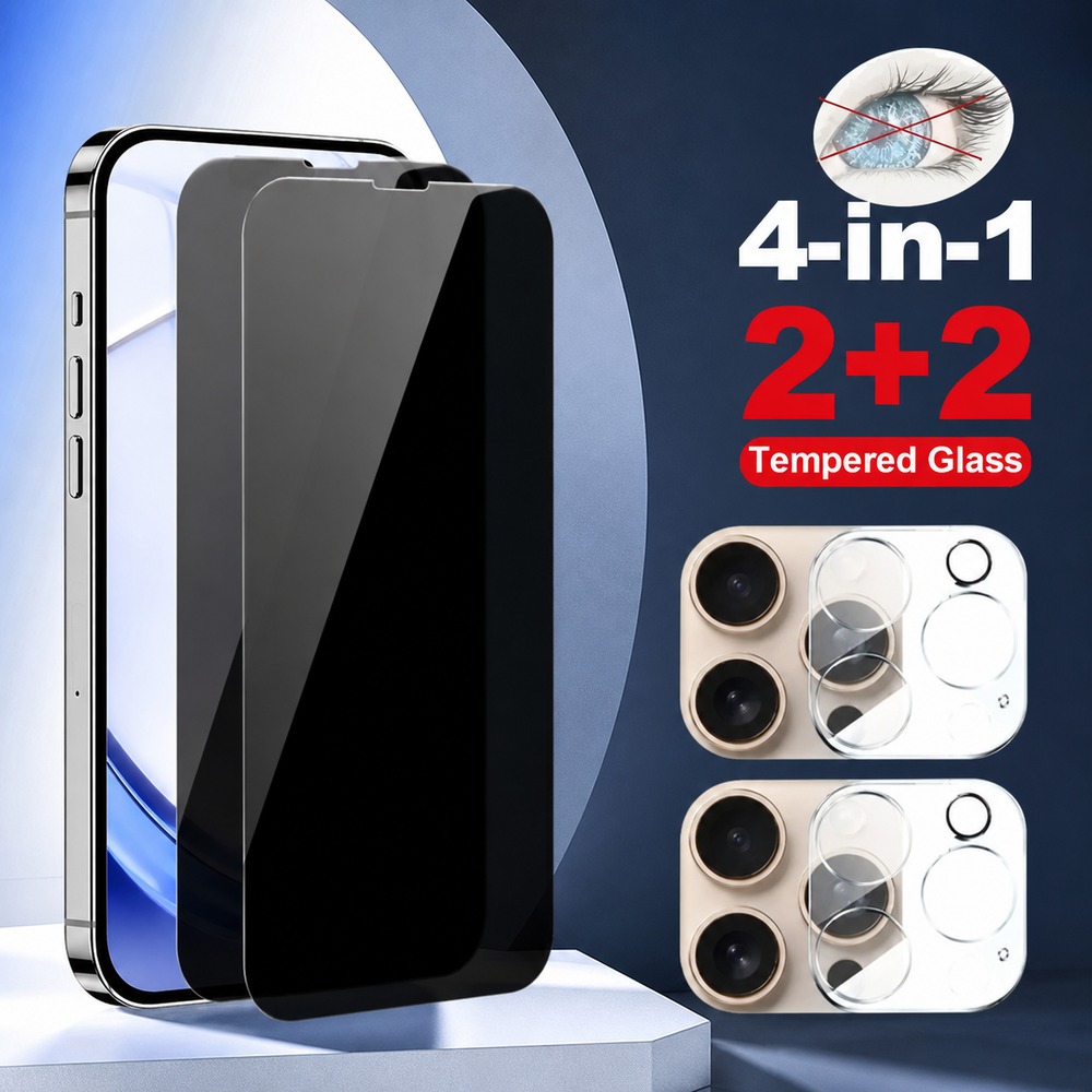 Realme Gt 6 - 2+2 stuks Privacy Tempered Glass voor