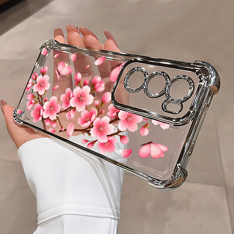 Roze telefoonhoesje met perzik - Oppo Reno 12 recensie en prijs