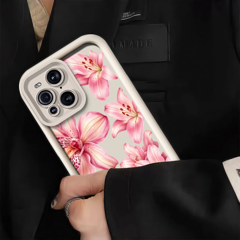 Roze lilybloemenpatroon telefo - Oppo Find X8 recensie en prijs